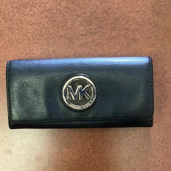 Michael Kors Handbags - Michael Kors Black Leather Long Wallet